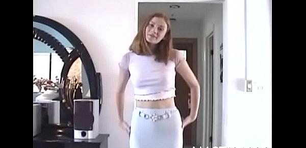  Spicy teen redhead bombshell Allison gets access to a rod